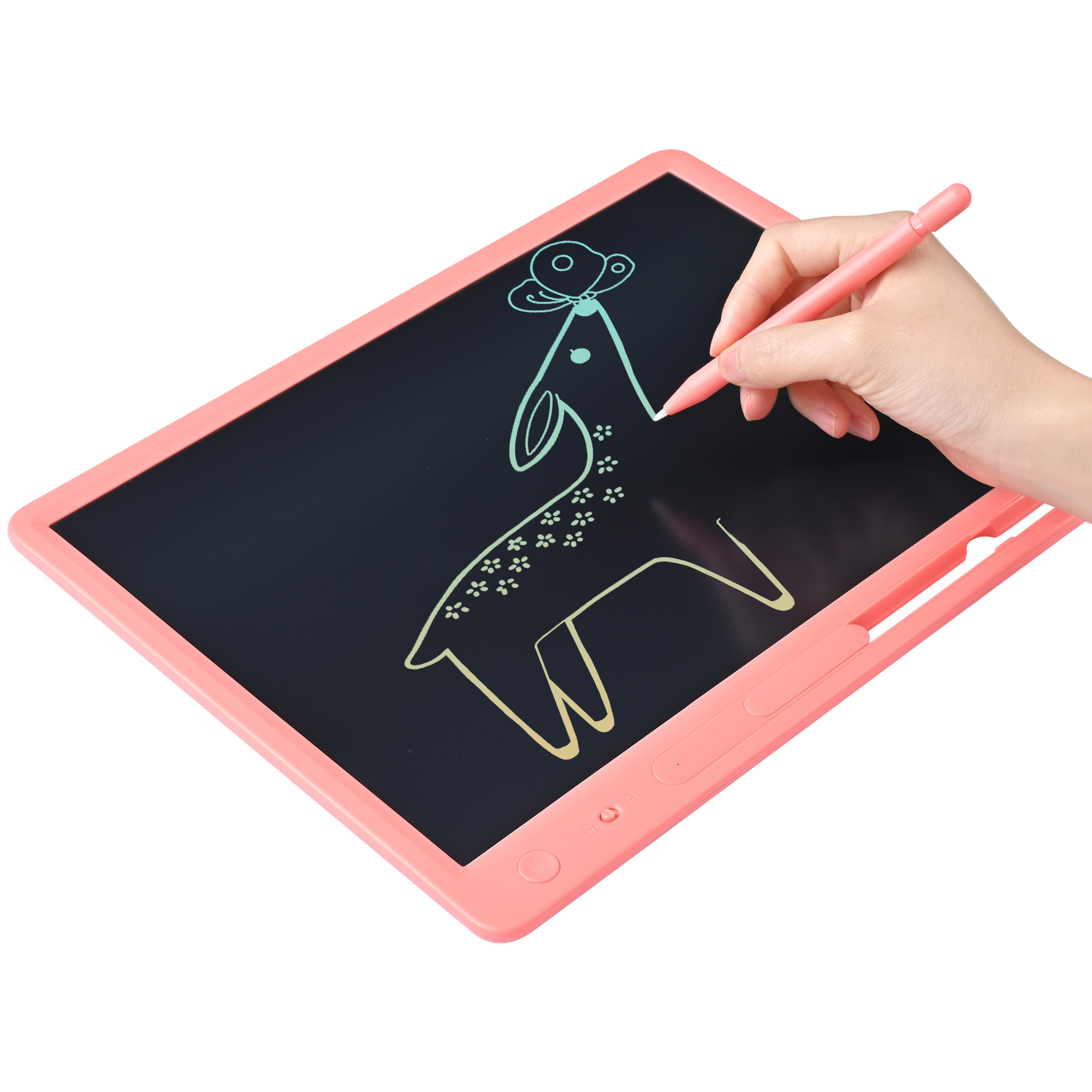 15 LCD Writing Tablet Colorful Drawing Pad Electronic Graphics Doodle  Board Erasable eWriter Stylus Gift for Kids Boys Girls Pink